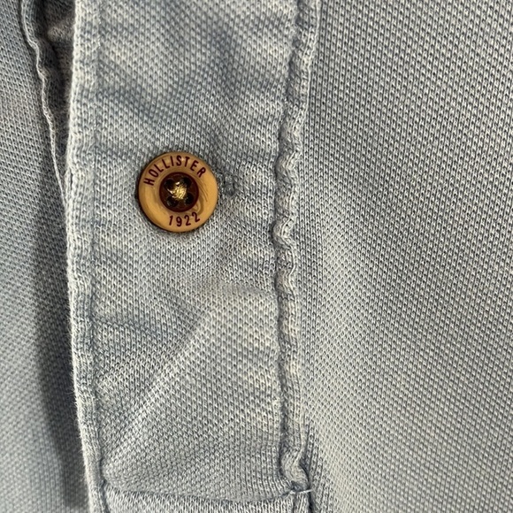 Hollister Stretch Blue Short Sleeve Polo Shirt Men’s Size M Preppy Y2K Casual - Picture 5 of 6